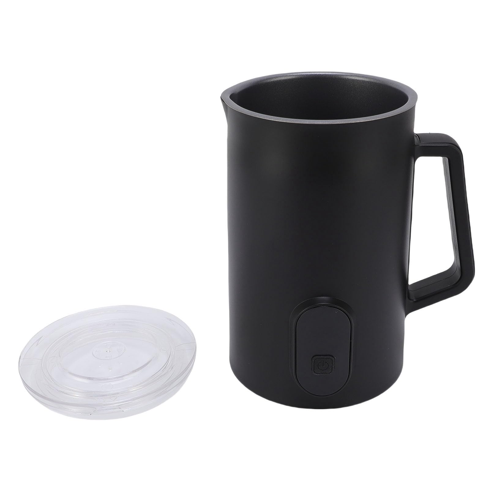 Dioche Elektryczny Spieniacz do Mleka i Parowiec 4 w 1 Automatyczny Spieniacz Ciepłego Zimnego Mleka do Kawy Latte Cappuccino Gorąca Czekolada Czarny Stal Nierdzewna 160 Ml (Wtyczka UE 220 V)