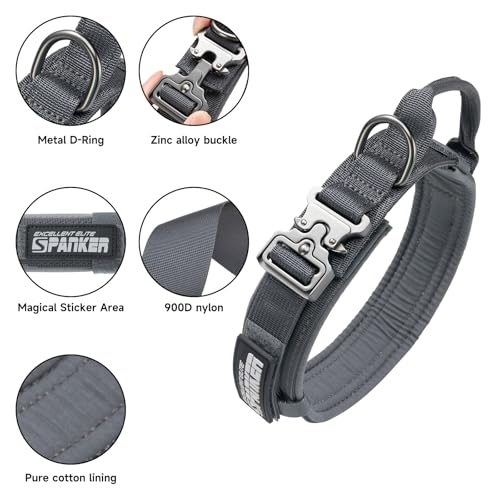 Collier nylon tactique réglable pour chien de taille moyenne avec boucle métal - 4