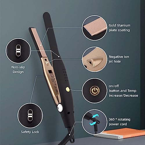 Plancha para cabello corto con placas de titanio miniatura 4