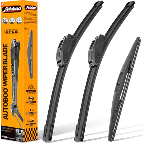 Image of AUTOBOO Windshield Wiper Blade Replacement for Mazda CX-30 2020-2025 | Fits CX-30 2020-2025,Acura RDX 2007-2018,Nissan Leaf 2018-2023; 26 inch+16 inch front + 14 inch rear, OE fit, all-weather, quiet