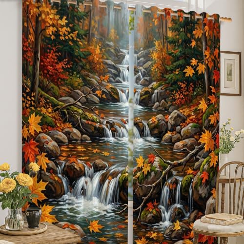 Rideaux occultants rochers rustiques orange pour une déco nature - 2