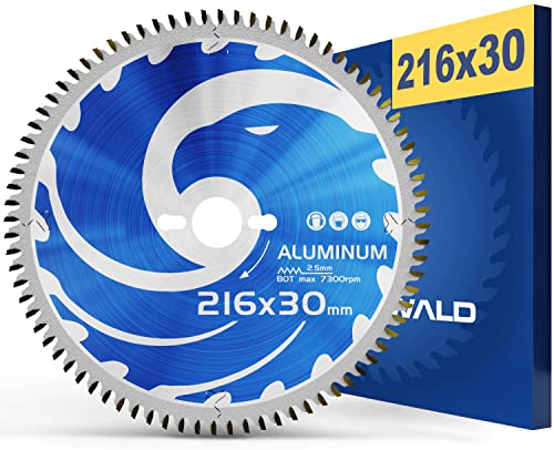 FALKENWALD® - Lama per sega 216 x 30 mm ideale per alluminio, compatibile con Bosch PCM 8s, GCM 8 SDE, lama per sega circolare, per sega troncatrice, in metallo