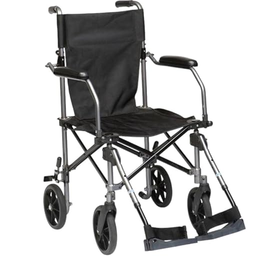 Drive Medical TC005 Travelite Transport-Rollstuhl aus Aluminium, 46 cm
