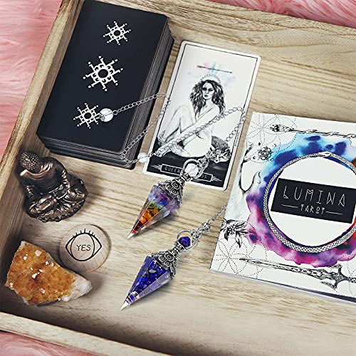 Collier pendule 7 chakra cristal pour méditation et réalignement