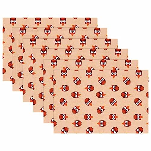 Set de table hibou x6 antidérapant résistant à la chaleur 30x45 cm - 6