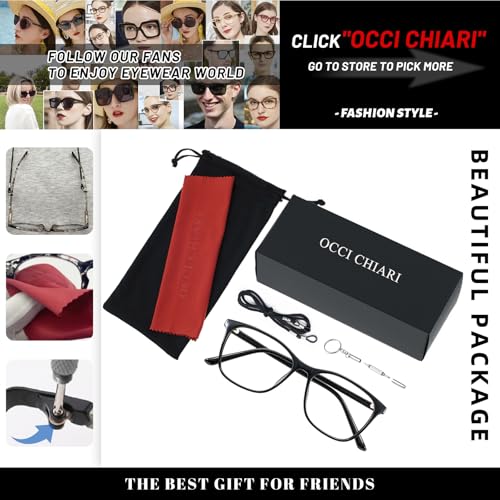 Image of OCCI CHIARI Blue Light Glasses for Women Non Prescription Glasses Fashion Eyewear Full Rim Optical Frame