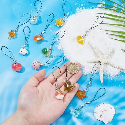 Dragonne de téléphone perlée avec breloques mignonnes pour portable - 3