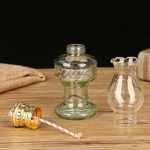 Vintage Oil Lamps For Indoor Use(Set Of 2),8 Inch Height Kerosene Lamp With Adjustable Fire Wick,Kerosene Lantern With Fire Control Knob #TOP4