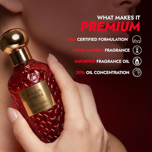 Image of Maison D'Arome Memoire | Luxury Eau De Parfum for Women, 100ml | Long Lasting Floral Fragrance with Jasmine, Saffron, Amberwood and Cedar | 20% Perfume Oil | Evening and Occasion Wear