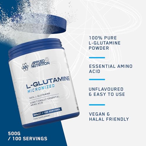 Applied Nutrition L Glutamine Powder - Amino Acid, Muscle Strength & Recovery, Boosts Immune System, Unflavoured (500g - 100 Servings) - Image 4
