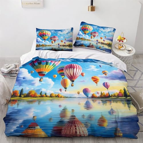 Housse de couette microfibre hypoallergénique 3 pièces lit double - 4