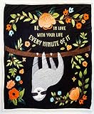 BE 0ne Cute Sloth Throw Blanket - Cozy Soft Plush - Two Layers! Sherpa Fleece and Mink - Novel Gift!
