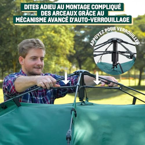 Reactive Outdoor – Tente 3 Secondes – 3 Secondes Pop-Up Instantanée – Montage Facile et Rapide – Étanche à Double Couche – Installation par 1 Personne (Petit 1 à 2 Personnes) – vue 3