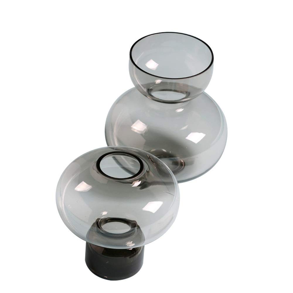 Vase en verre de style design pour décoration fleurie épurée haut de gamme