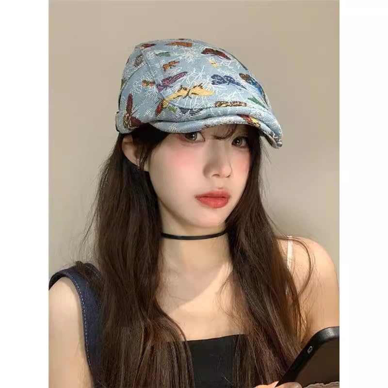 Image of Quanhaigou Men's Cotton Flat Ivy Gatsby Newsboy Driving Hat Adjustable Irish Cabbie Ivy Driving Hunting Cap