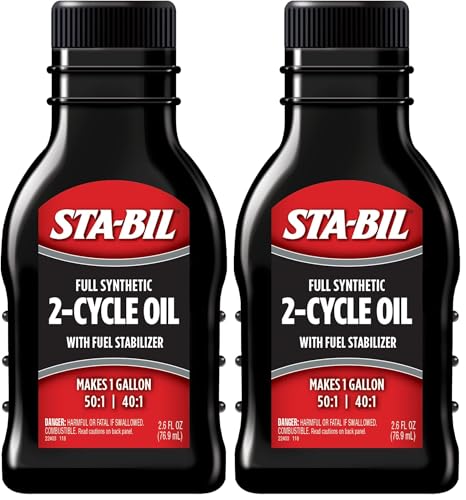 Image of STA-BIL Full Synthetic 2-Cycle Oil, 2.6 fl. oz. | 12 Months Protection | 50:1 /40:1 Mix Ratios | Low Smoke Formula | 2-Pack