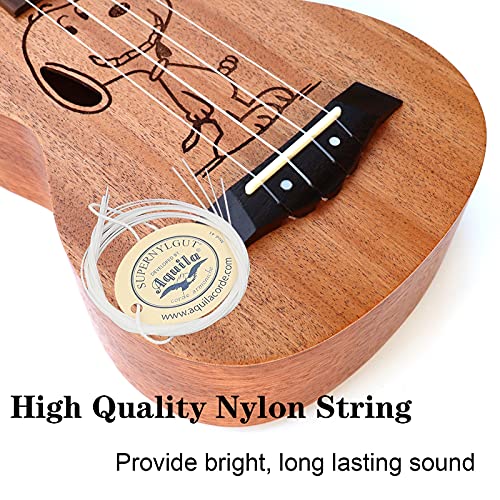 Amdini Cartoon 21 Inch Soprano Ukulele Sapele Small Hawaiian Guitar Set With Case Strap Tuner Picks Nylon Strings Primary Tutorial #TOP3