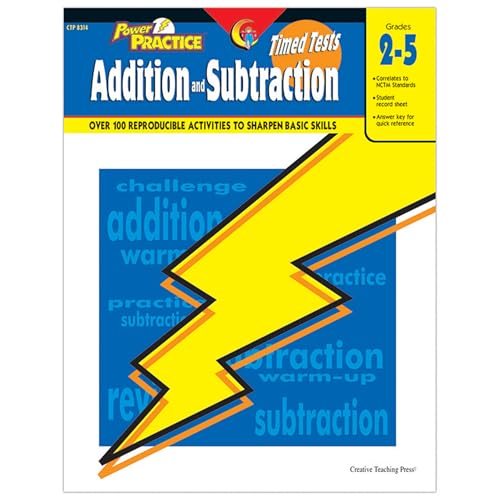 Creative Teaching Power Practice: Timed Tests in Addition and Subtraction, 2nd Grade - 5th Grade Activity Workbook -  Creative Teaching Press, Paperback