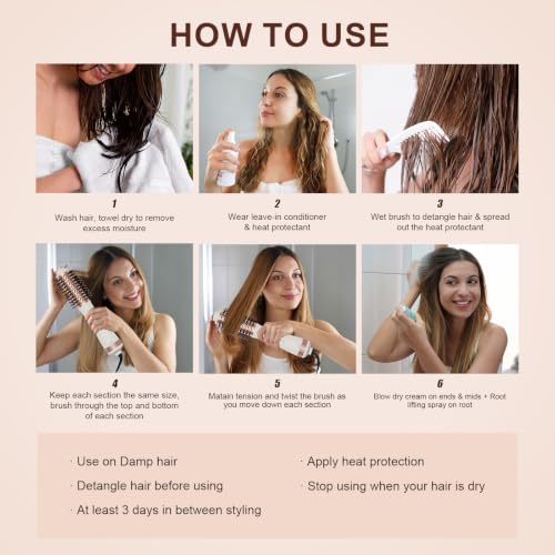 Image of 1200W Dual Voltage 45mm Round Barrel Blow Dryer Brush with Protective Cover