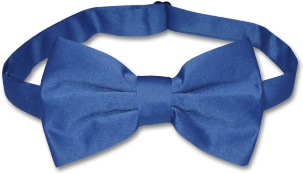 Vesuvio Napoli Men's Dress Vest & BowTie Solid ROYAL BLUE Color Bow Tie Set for Suit or Tuxedo