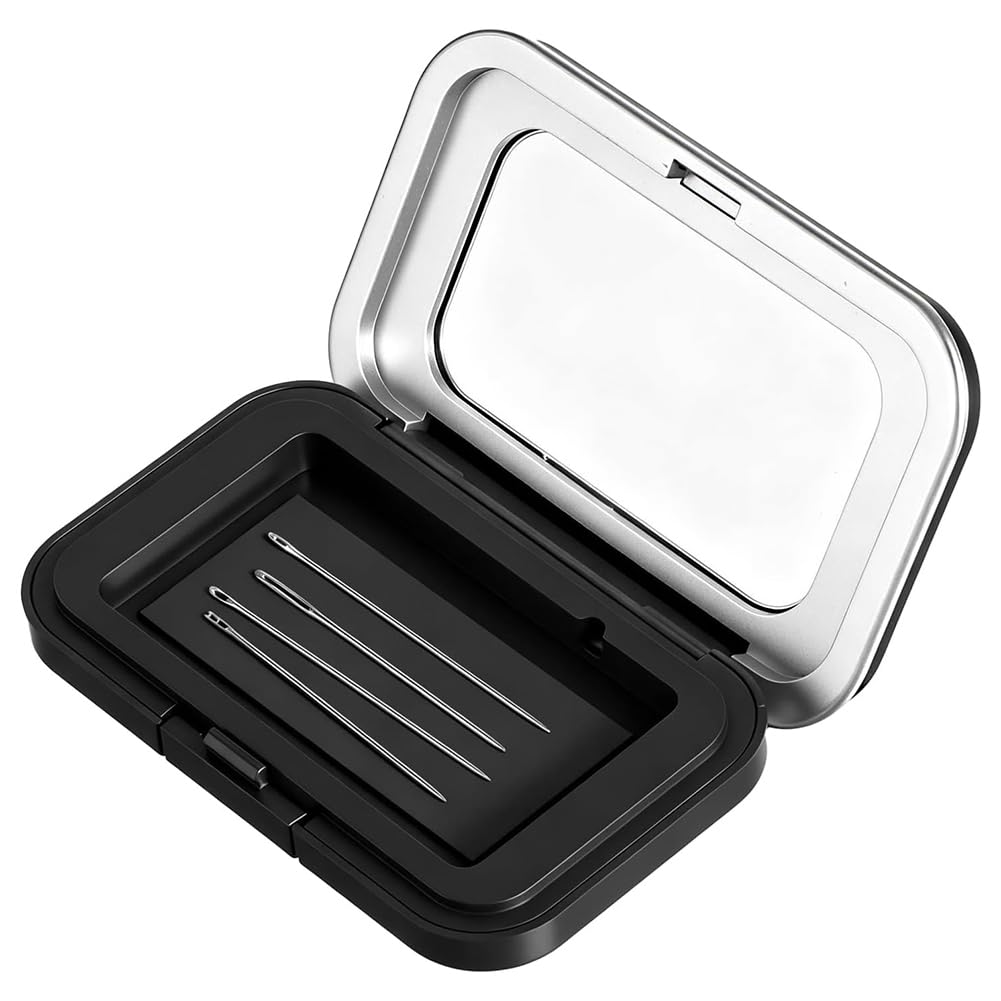 Hndhbfgrt Magnetic Needle Holder Case Clear Acrylic Lid Sewing Pin Storage Case Portable Needle Keeper Knitting Pin Storage Box Needles Organizer