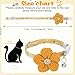 Teaaha Yellow Cat Collars Breakaway Cat Collar with Bells, Rhinestone Flower Kitten Collars with Bell, Floral Pet Collar and Safety Buckle for Cats and Puppy Dog, 7.09-11.81inch