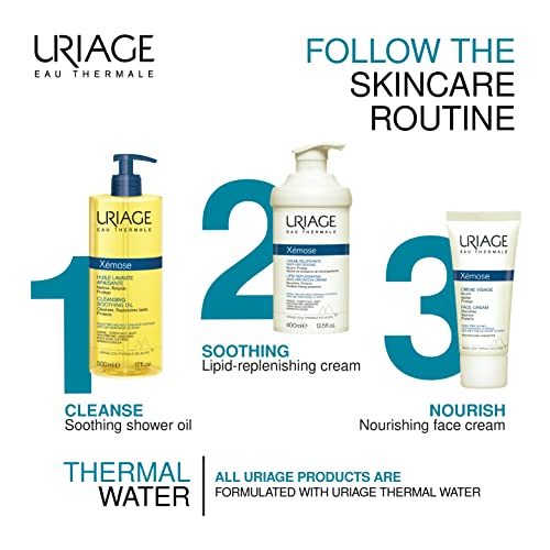 Uriage Xemose Lipid-Replenishing Anti-Irritation Cream 13.5 Fl.oz. | Soothing Anti-Irritation Cream For Extra Dry & Sensitive Skin Prone To Eczema | Dermatologist Recommended, Fragrance-Free #TOP5