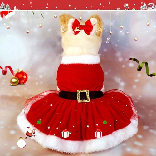 Disfraz de Navidad para perro talla L color rojo miniatura 2