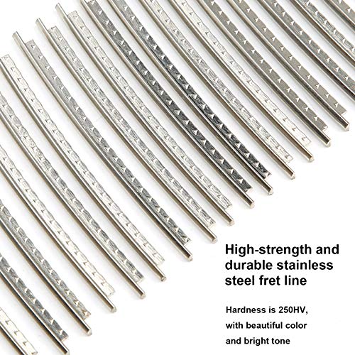 Tomotato Guitar Frets, 24 Pcs Guitar Fret Wire Set Stainless Steel Guitar Fret Wire Replacement Guitar Fret Wire for Guitar Replacement Accessories,2.7mm by Tomotato - Image 4
