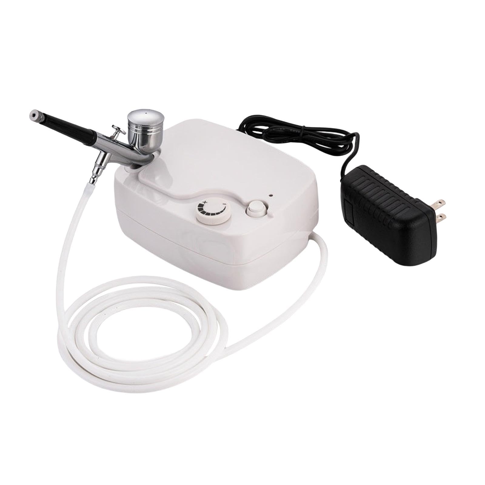Aérographe Portatif Compresseur Kit Aérographe Ensemble Mini Aérographe Fonction Polyvalente Matériau Métal Facile à Nettoyer Utilisatio, Blanc