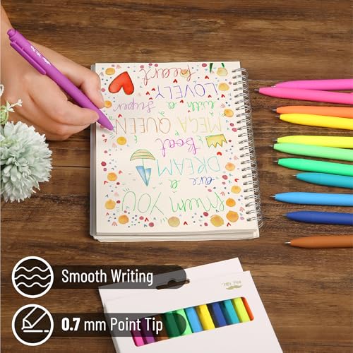 Image of Mr. Pen- Retractable Gel Pens, 12 Pack, Bright Color Ink, Fine Point 0.7mm | Fast Dry, Smooth Writing, Cute Pens for Drawing, Writing Planner and School Supplies