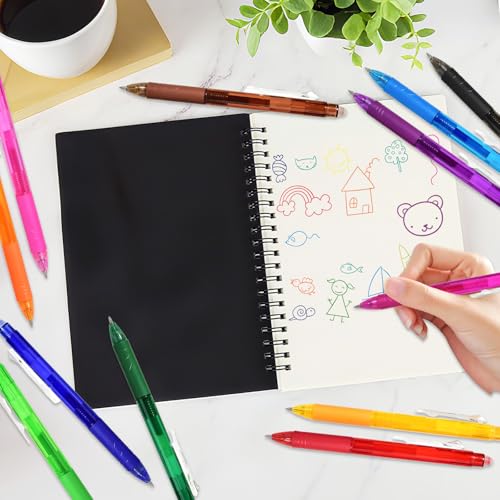 Rwbimti Buntes Kugelschreiber-Set, 12 Farben radierbarer Tintenroller mit Radiergummi (0,5 mm). Perfekt für Büro, Schule und korrigierbare Notizen.