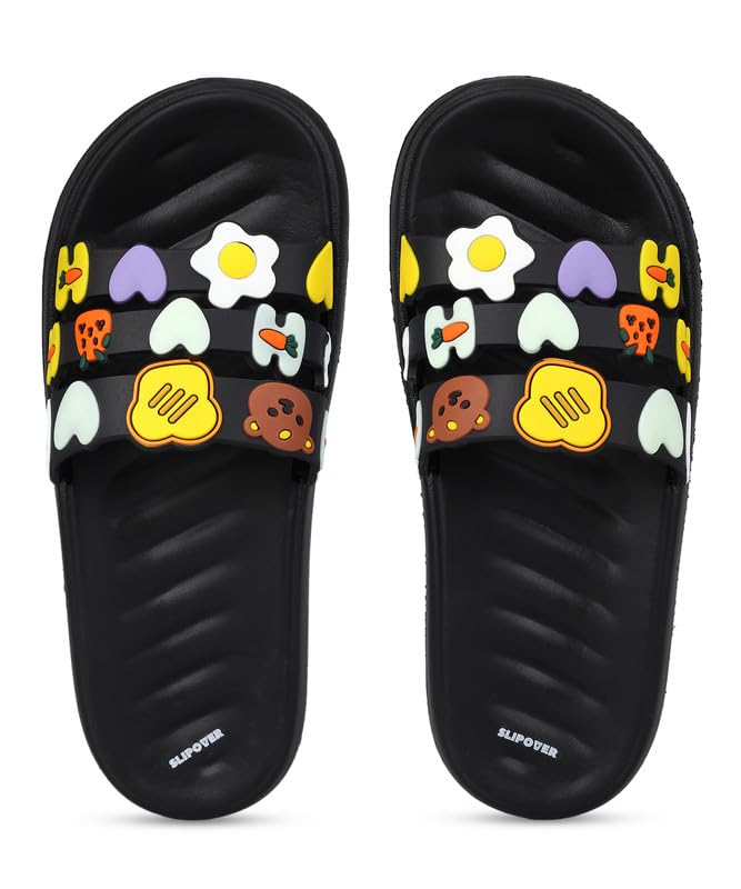 Slides (Women 3 Stripes) Slippers for Women Stylish|Comfortable|Soft|Lightweight|Anti-Skid|Slides|Lab tested|Casual|EVA Slippers|Chappals|Slides|Sandals, Womens|Girls-image-1