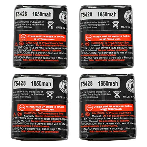 Teseko 4 Pack 3.6v 1650mAh Two-Way Radio Rechargeable Battery Replacement for Motorola 56315 HKNN4002 Em1000 KEBT-071-A Talkabout 5950 T4800 T5000 Radios