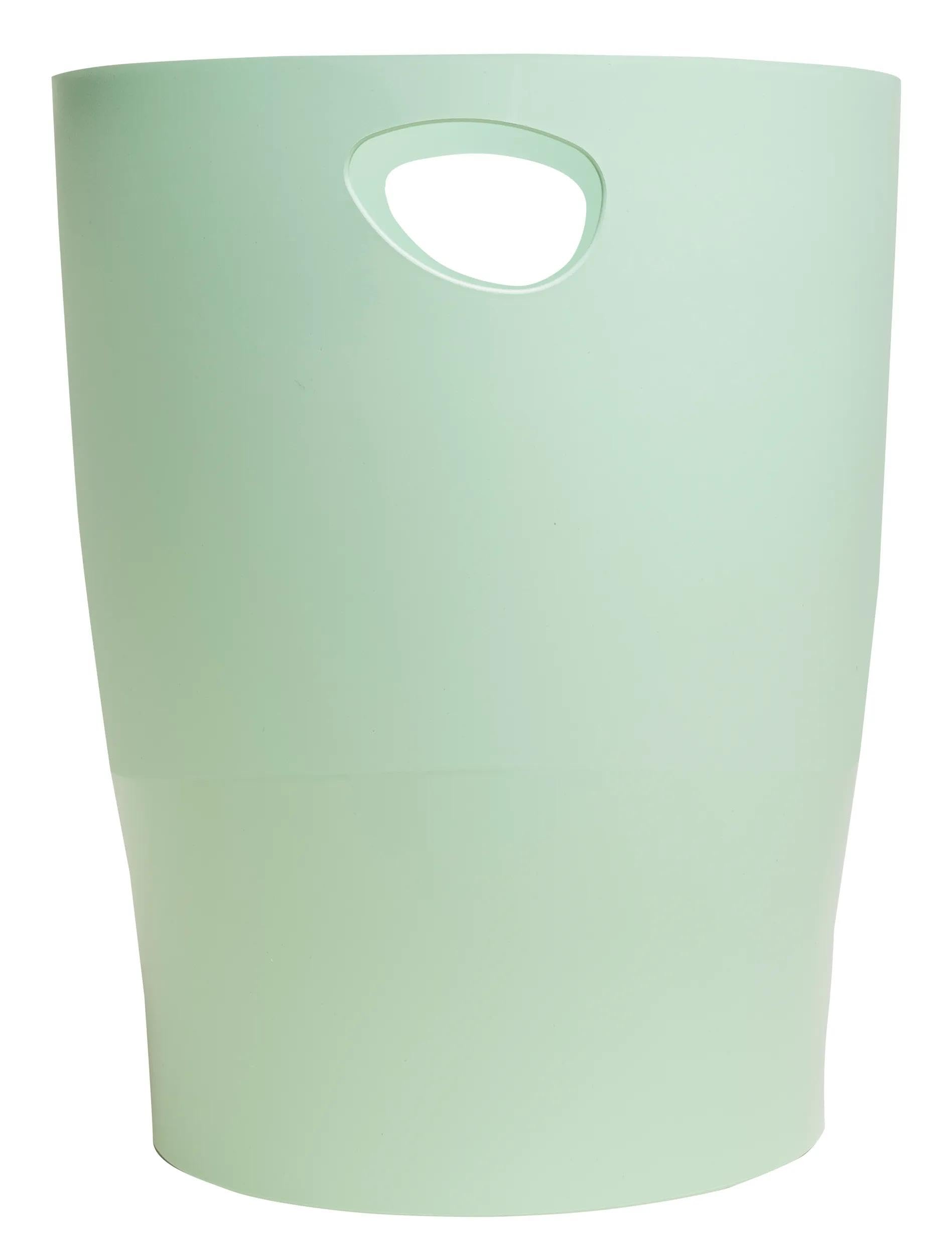 Exacompta - Ref 45380D - 1 Waste Paper Bin with Handles ECOBIN Autentik - Large Capacity 15 L - Dimensions 26.3 x 26.3 x 33.5 cm - Office or Home - Sage Green