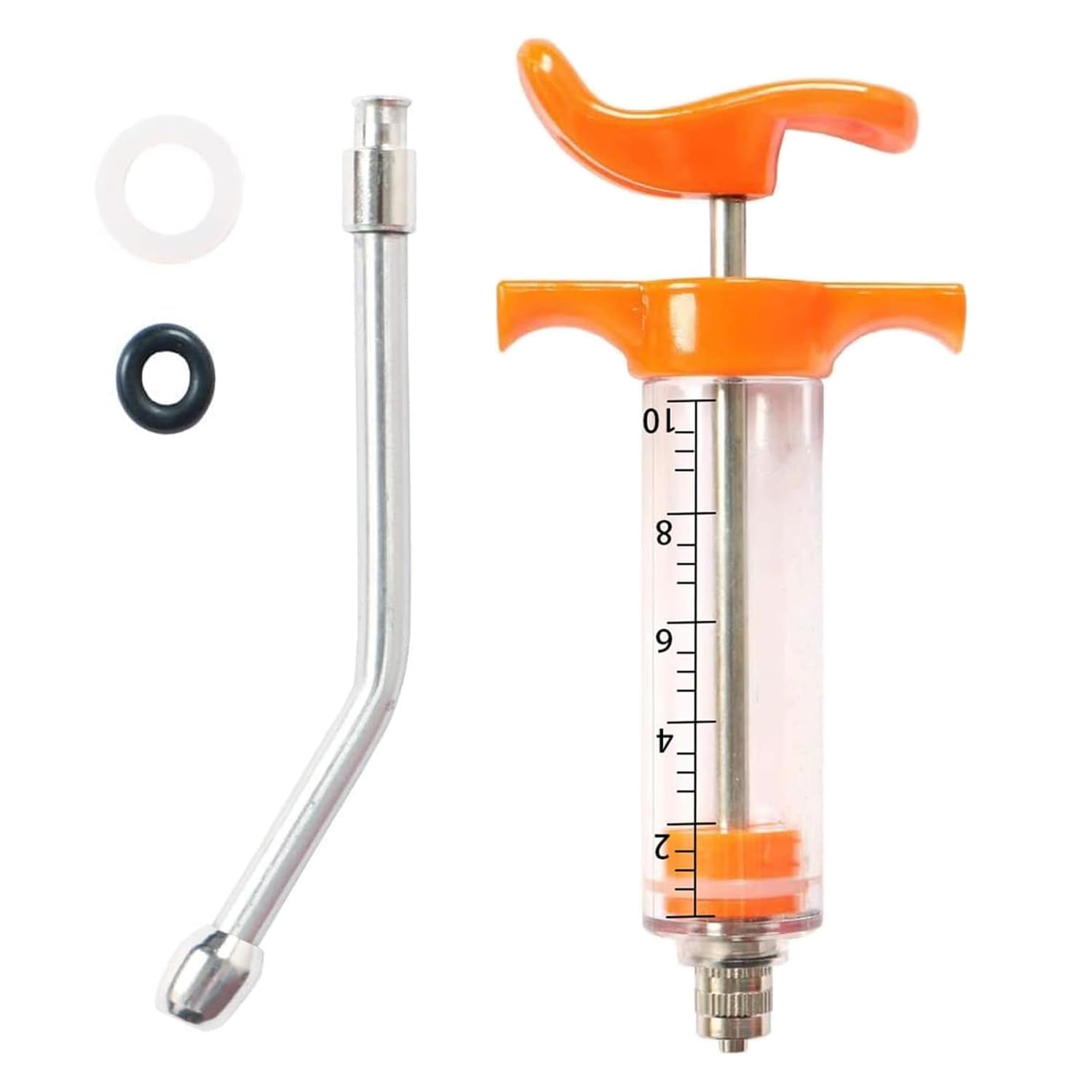 1 Pcs Goats Feed water filler, Drench Nozzle, Reusable, Adjustable Dosage, for Cattle, Sheep, Goats, Horse, Pig, Dog Supplies (Orange 10ml)