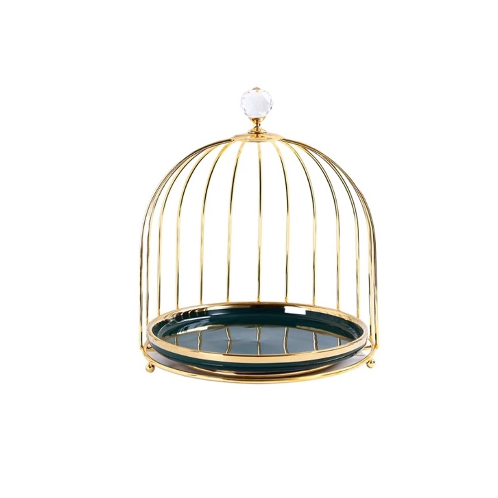Mq5rB8u1 Birdcage-shaped Dessert Stand, Three-tier Afternoon Tea , Pastry Tray, Serving , Cake(Green,Small)