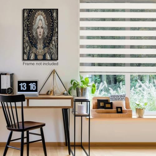 Tableau toile femme cheveux argentés 80x120cm sans cadre or - 4