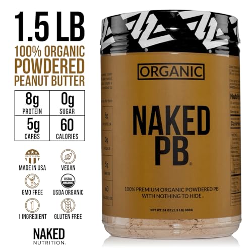 Organic Powdered Peanut Butter from US Farms – Bulk, Only 1 Ingredient - Roasted Peanuts, Vegan, No Additives, Preservative Free, No Salt, No Sugar - 45 Servings - NAKED PB Organic Powdered Peanut Butter from US Farms – Bulk, Only 1 Ingredient - Roasted Peanuts, Vegan, No Additives, Preservative Free, No Salt, No Sugar - 45 Servings - NAKED PB