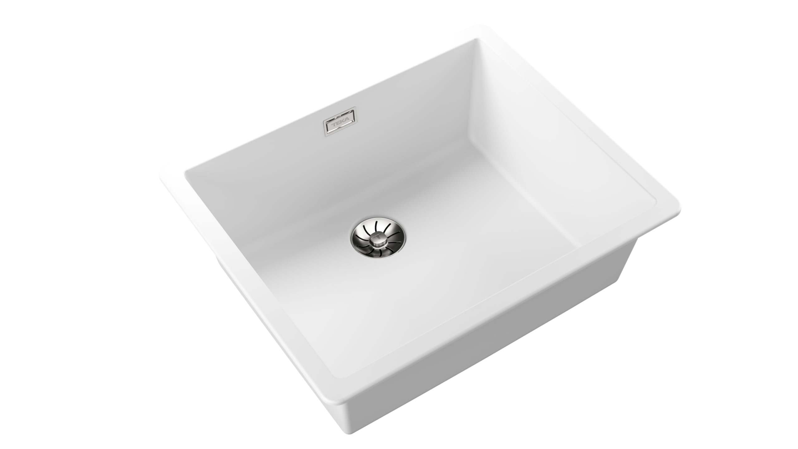 TEKA Fregadero Tegranite+ 1 Cubeta, Doble Instalación Encastre o Bajo Encimera, Resistente a Impactos, Acabado No Poroso, Profundidad 20cm, Modelo Radea R10 50.40 M-TG