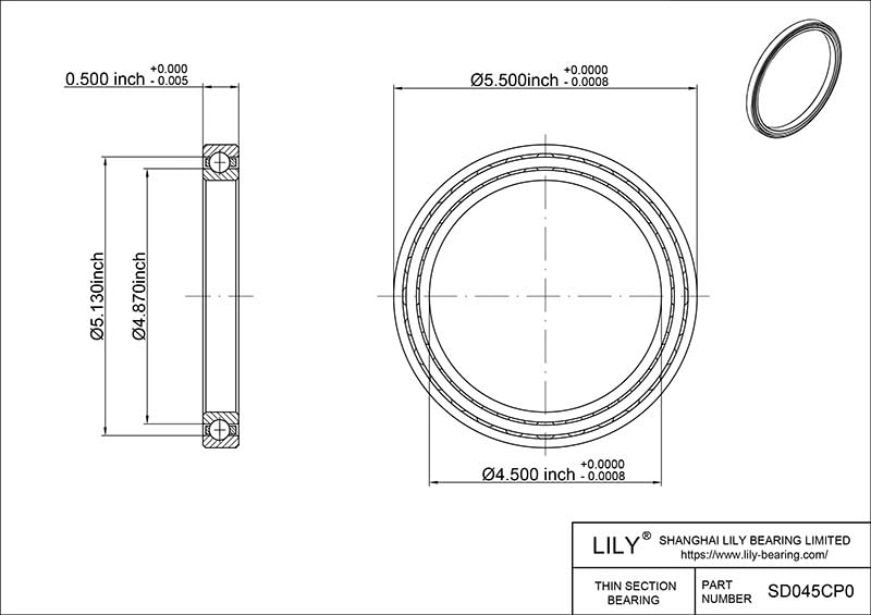 1Pcs SD045CP0 Thin Wall Section Bearing - 4.5