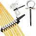 Strong-Reusable Silicone Cable Ties with Labels- Set of 8 Straps 40 Pins & 45 Labeling Stickers- for Fastening, Separating and Labeling Wires-Electronic IT Cable Organizer for Home,Office,Data Room