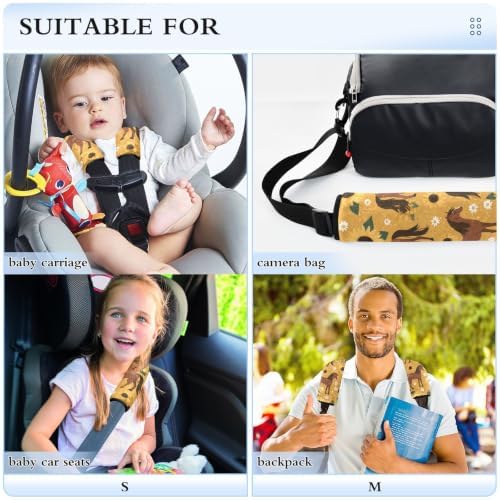 Seat Belt Covers 2 Pack Horses Yellow Sunflowers (2) Car Seat Strap Covers Super Soft Car Seat Neck Cover for Boys Girls Adults Babies S — view 4