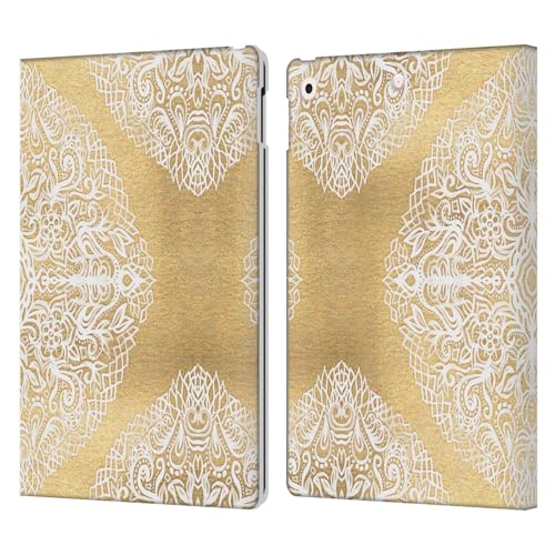 Étui iPad 10.2 cuir portefeuille pochette protection florale