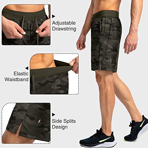 Image of Soothfeel Men's Running Shorts with Zipper Pockets 9 inch / 7 inch / 5 inch Quick Dry Eight Basketball Gym Workout Athletic Shorts