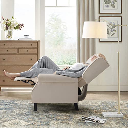 Kimohome Modern Fabric Linen Recliner Chair For Living Room And Bedroom, Comfy Reclining Single Sofa Chair With Control Massage And Heating(Beige) #TOP1