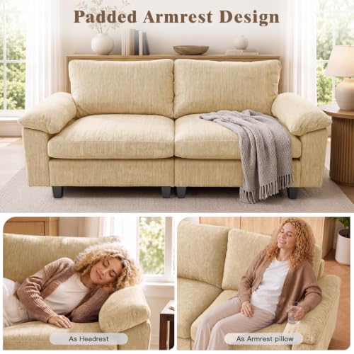 Image of 78 inch Loveseat Cloud Couch, Sectional Couches for Living Room