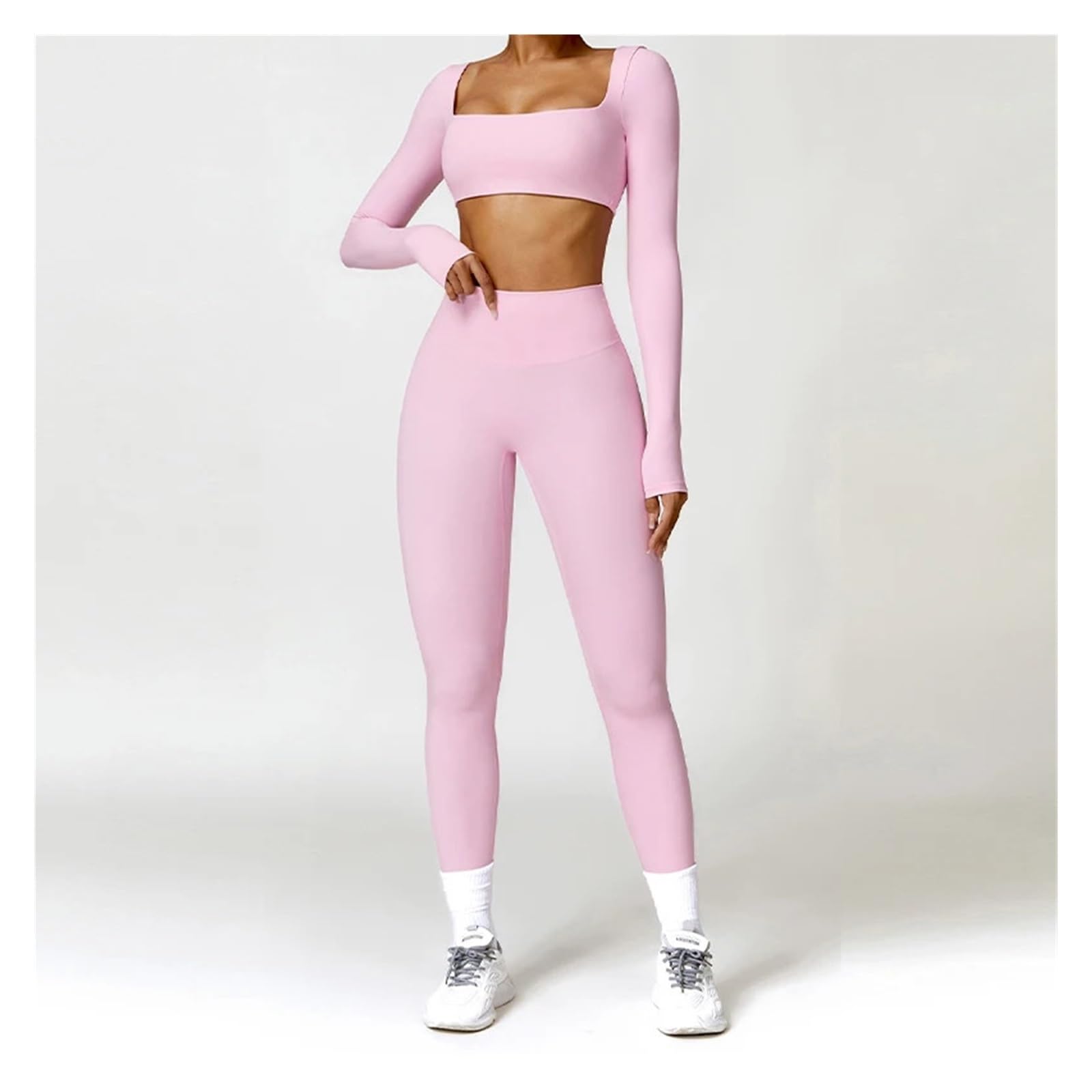1 Conjunto de Traje Yoga, Conjunto Deportivo for Mujer, Gimnasio Secado rápido, chándal for, Entrenamiento for Correr, Camisa Deportiva Manga Larga, Ropa para Mujer