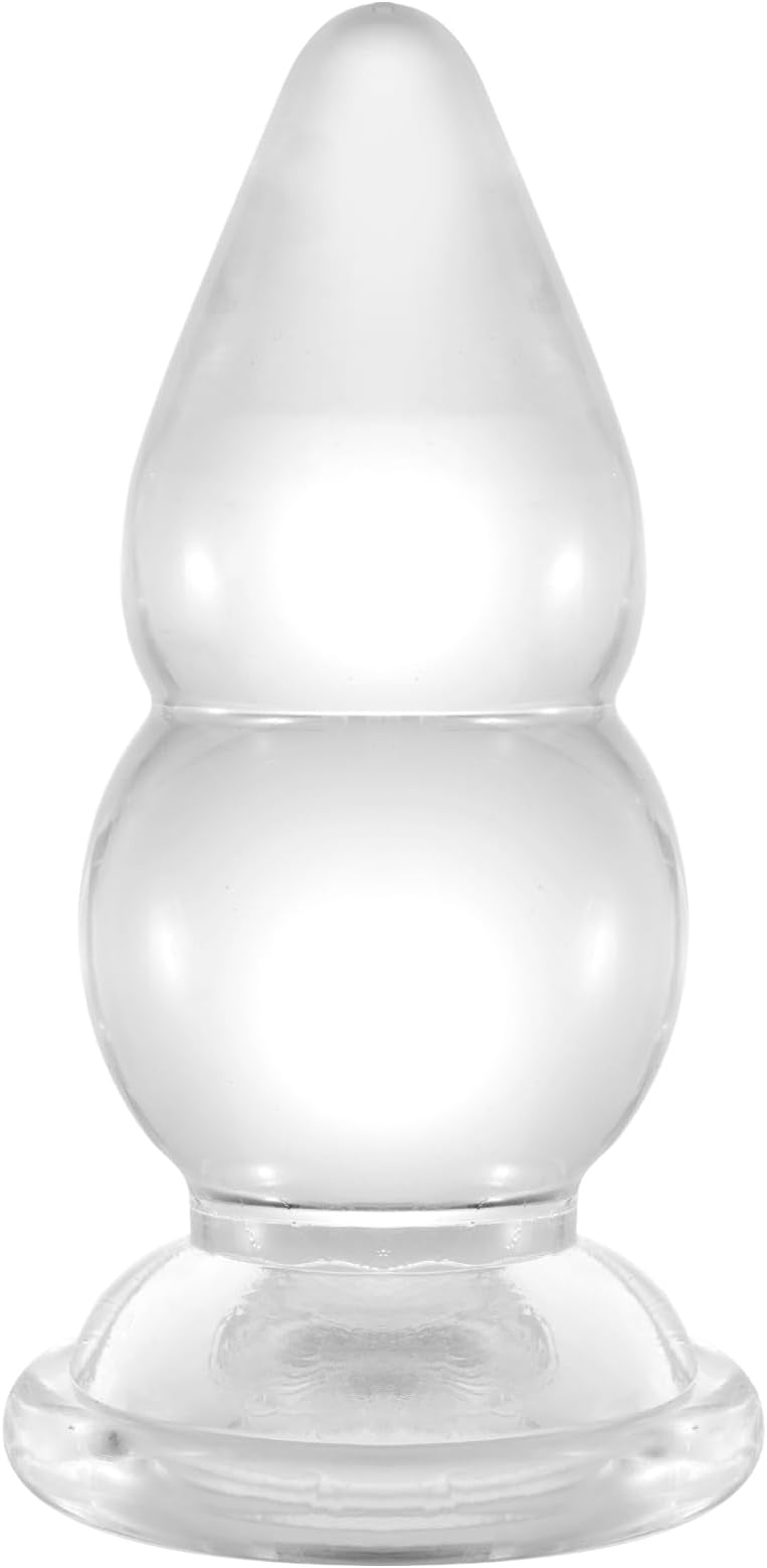 6.5 Inch Anal Beads Butt Plug, Transparent Anal Trainer Dildo with Strong Suction Cup, Prostate Massage G-spot P-spot Stimulator, Adult Sex Toys for Men Women Couples