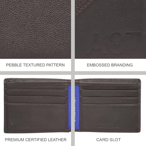 Image of Aeropostale Men's SLIMFOLD Wallet Tucson - Brown | Pebbled Leather | Formal & Minimalist Carry | Ideal for Gifting